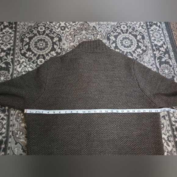 Daniele Blasi Mens Chunky Knit Cardigan XL Gray Sherpa Collar Wool Blend Grandpa - Picture 13 of 13